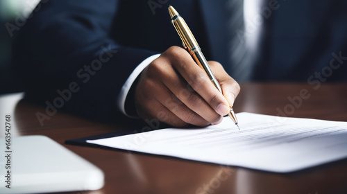 CEO signing a partnership agreement during a corporate meeting generative ai