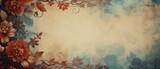 Vintage background with flowers, floral elements on grunge texture, ai generated