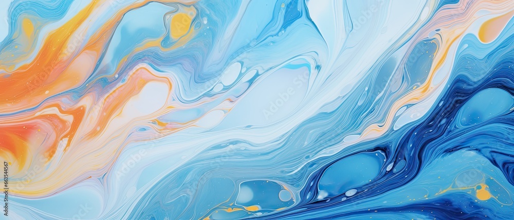 Abstract liquid marble background, stirred paint texture, ai generated