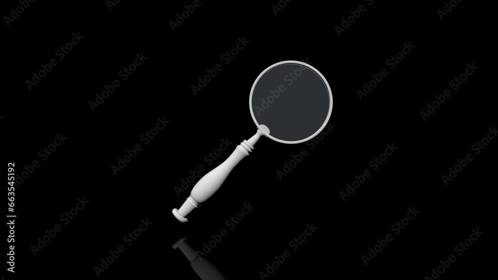 Magnifying Lens turns on itself - loop animation Magnifying Lens turns on itself - loop animation