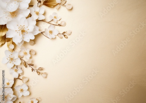 Wallpaper Mural Golden wedding invitation card background, floral ornaments with copy space for text, ai generated Torontodigital.ca