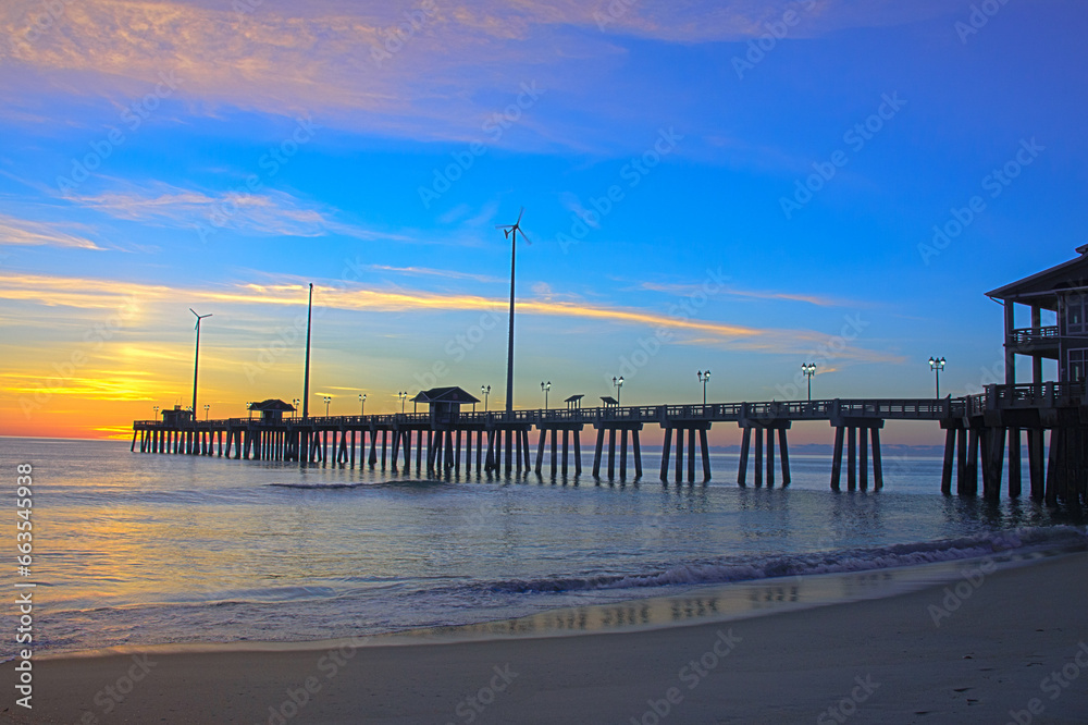 Shoreline sunrise near Jeanettes Pier in Nags Head North Carolina