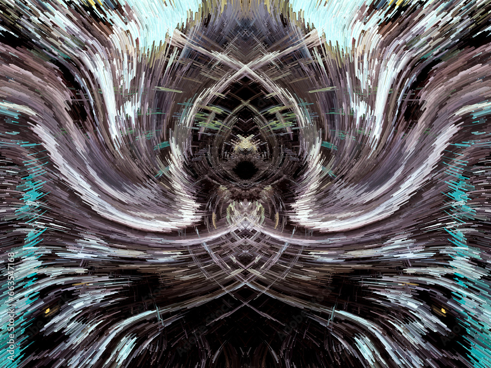 Obraz premium Abstract Symphony: Vibrant Brush Strokes, Extruded Cubes, Contemporary Canvas - Perfect for Modern Design, Artistic Visual Projects & Creative Endeavors