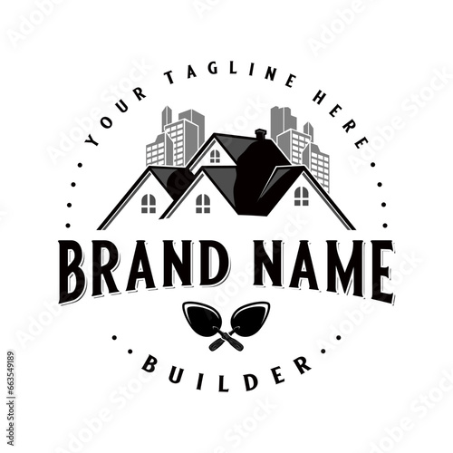 real estate logos. houses and building concept, for construction companies.