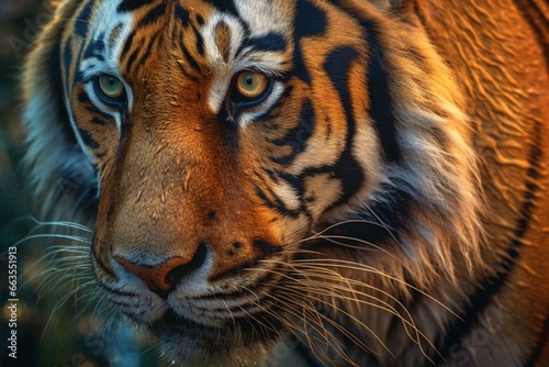 close up of tiger. Generative AI