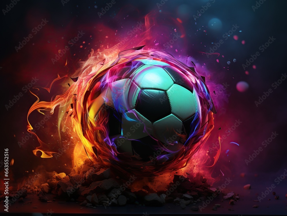 Fototapeta premium Football background, Bright color, Generative AI
