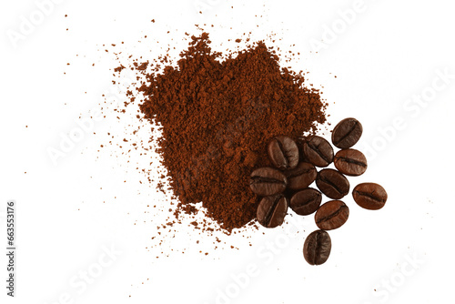 Coffee and Ground Coffee Isolated Background