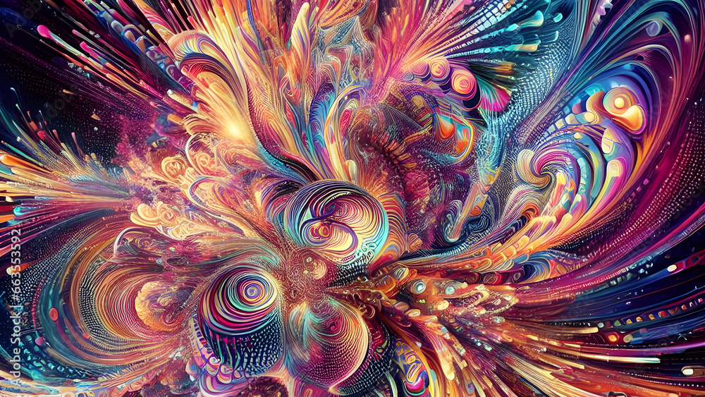 Abstract psychedelic background ar 16:9 Abstract psychedelic background ar 16:9