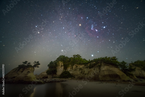 茨城県高萩市　高戸小浜のオリオン座 © Hiroki Kobayashi