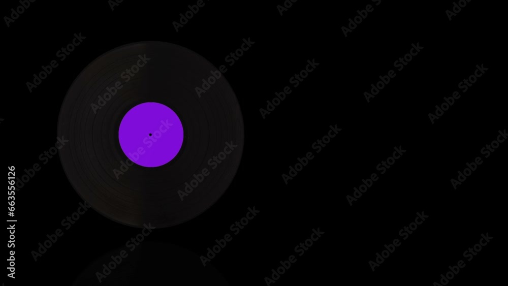 Violet Vinyl Record turns on itself - loop animation Violet Vinyl Record turns on itself - loop animation