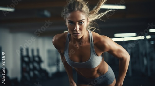 Female athlete doing HIIT workout