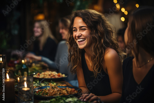 A group of friends organizing a potluck dinner party on Boxing Day  sharing homemade dishes and laughter. Concept of social gatherings. Generative Ai.