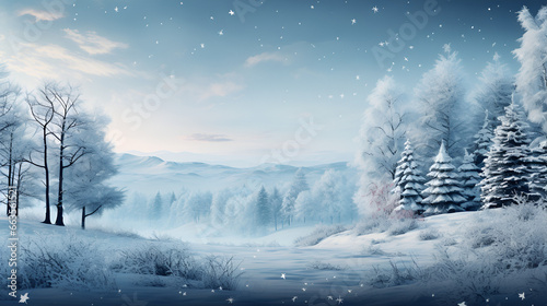  christmas trees with snow, snowy winter wallpaper