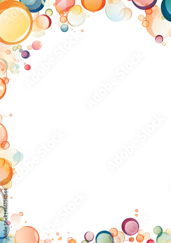 Frame made of colorful bubbles, Children book or website background with copy space 