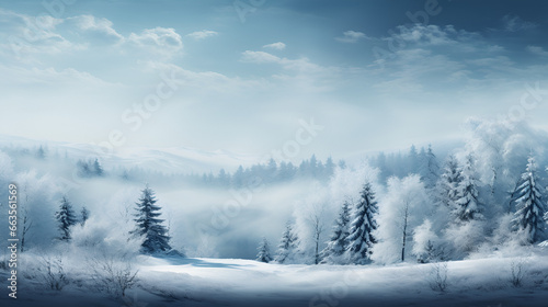  christmas trees with snow, snowy winter wallpaper © Muhammad Irfan