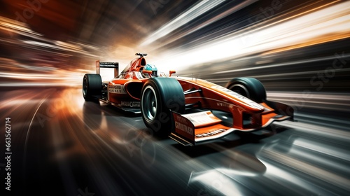 Fast sports car in a dynamic shot against a blurred background. Ai generative. © dreamer82
