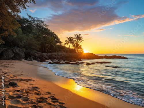 "Serene coastal beauty captured with golden sunlight, revealing a deserted paradise on 00049 01 rl." © Szalai