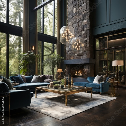 Contemporary, fashionable living room interior design