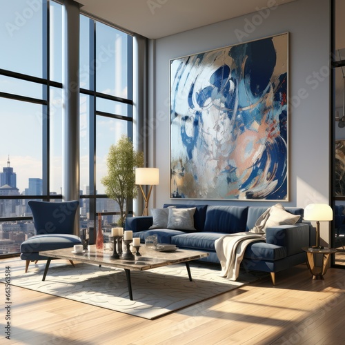 Contemporary, fashionable living room interior design
