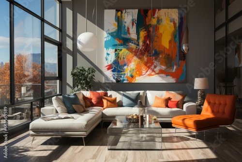Contemporary, fashionable living room interior design