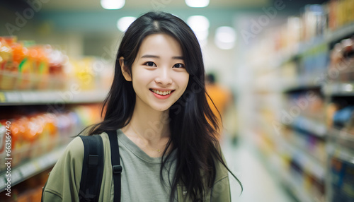 Asia woman delicate face cute smile looking to camera