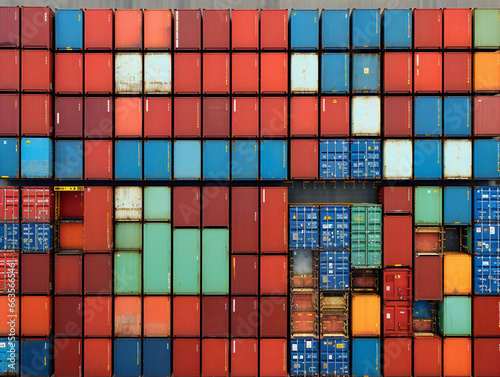 A beautifully organized display of shipping containers, skillfully arranged in numerical order.