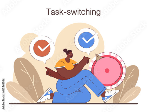 Digital multitasking. Effective and competent office worker media