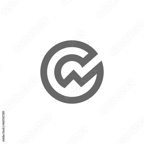 Free Download The monogram is the letter C and W. Elegant and outline. - GFXLoad
