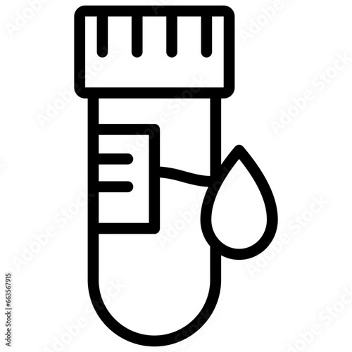 blood tube icon illustration design with outline