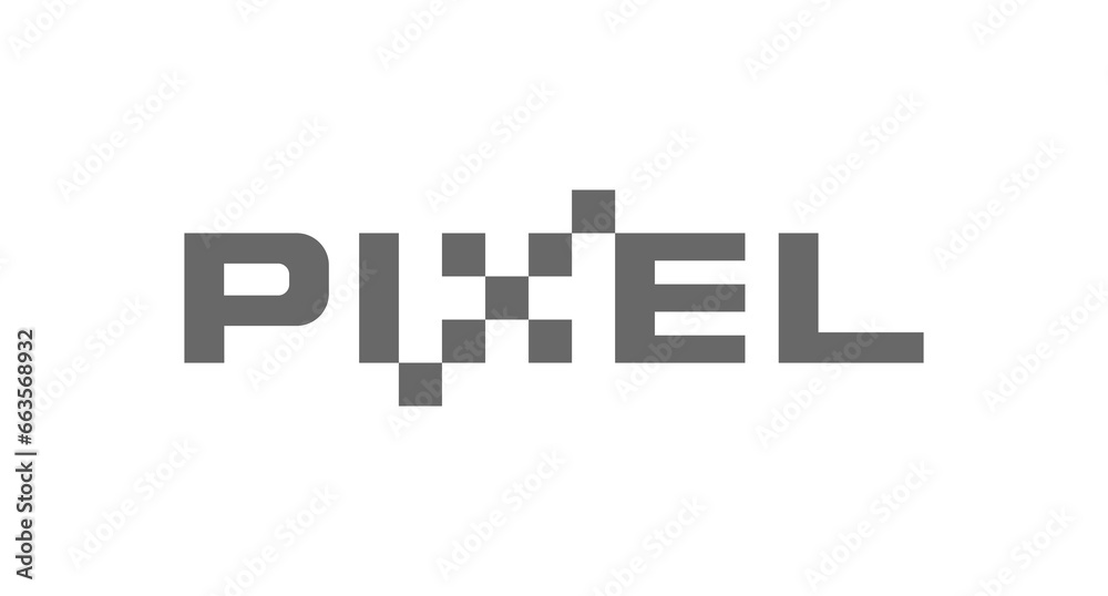 The monogram is the letter P I X E L. Landscape, elegant and outline. The monogram is the letter P I X E L. Landscape, elegant and outline.
