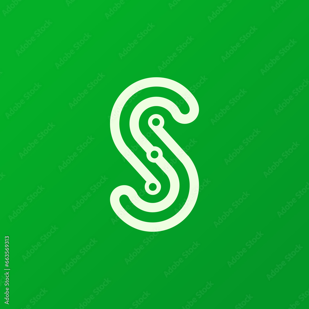 The monogram is the letter S and Electric. Simple, elegant and outline. The monogram is the letter S and Electric. Simple, elegant and outline.