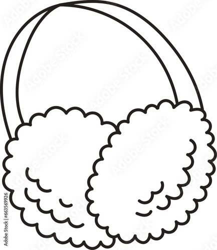 Earmuffs Winter Accessory Outline