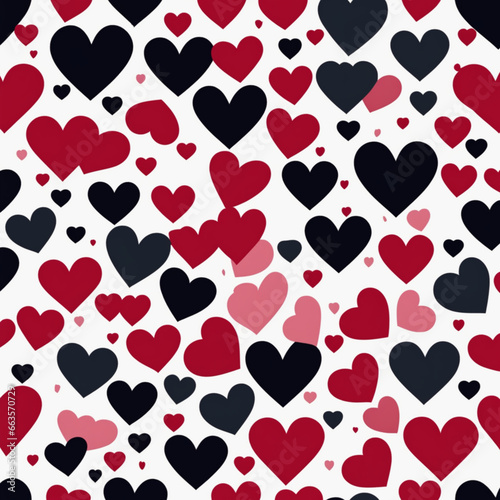 seamless pattern with hearts  Generative AI
