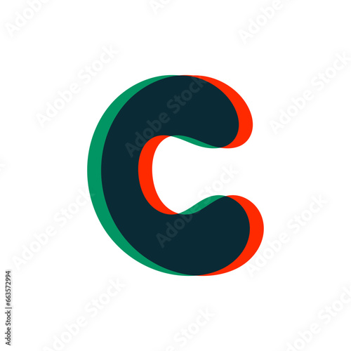 Letter C logo with stereo effect. Perfect to use in any disco labels, dj logos, electromusic posters, bright identity, etc. © HardTeam