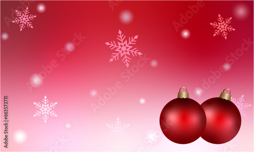 クリスマスオーナメントの背景イラスト・赤色