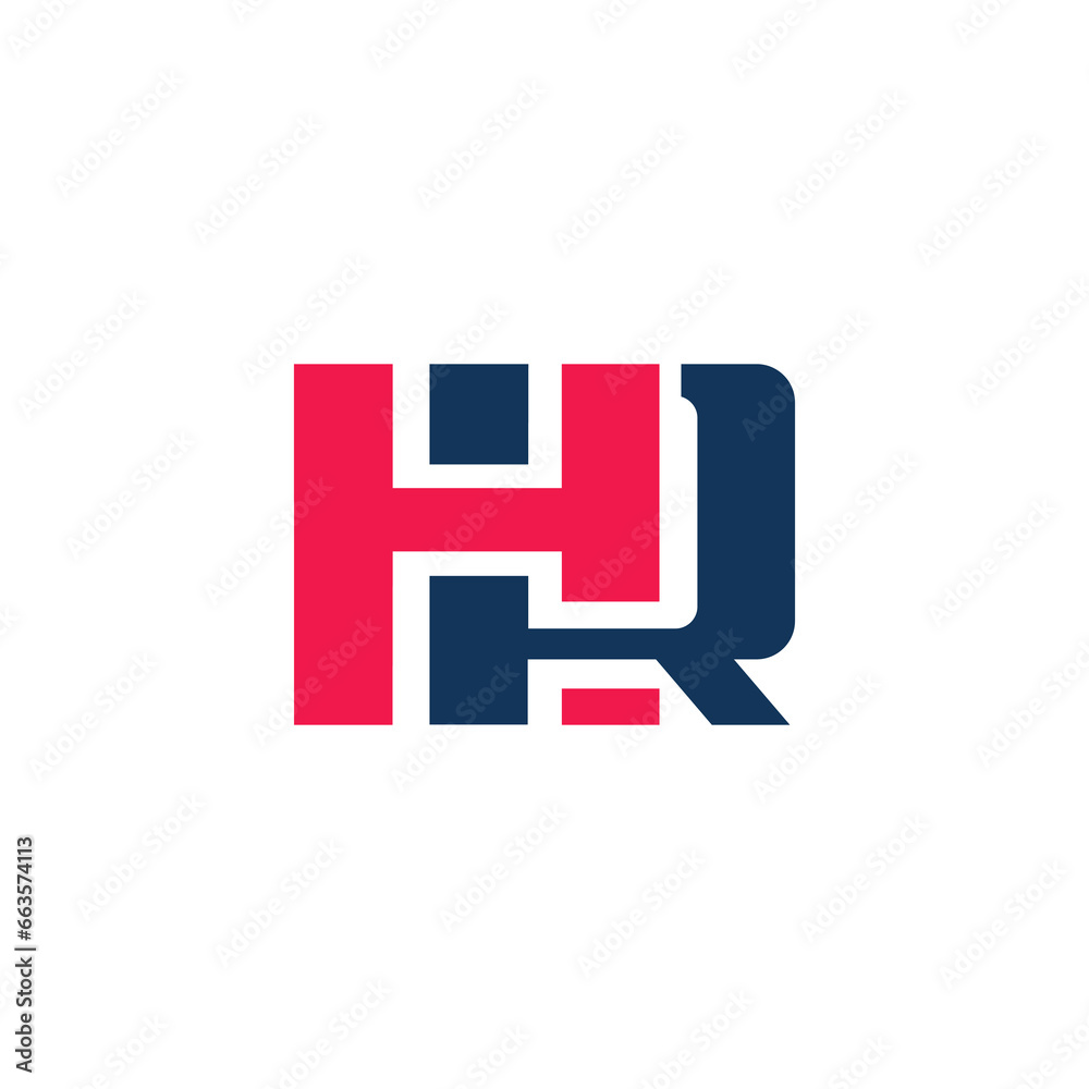 Obraz premium The monogram is the letter H and R. Elegant and outline.