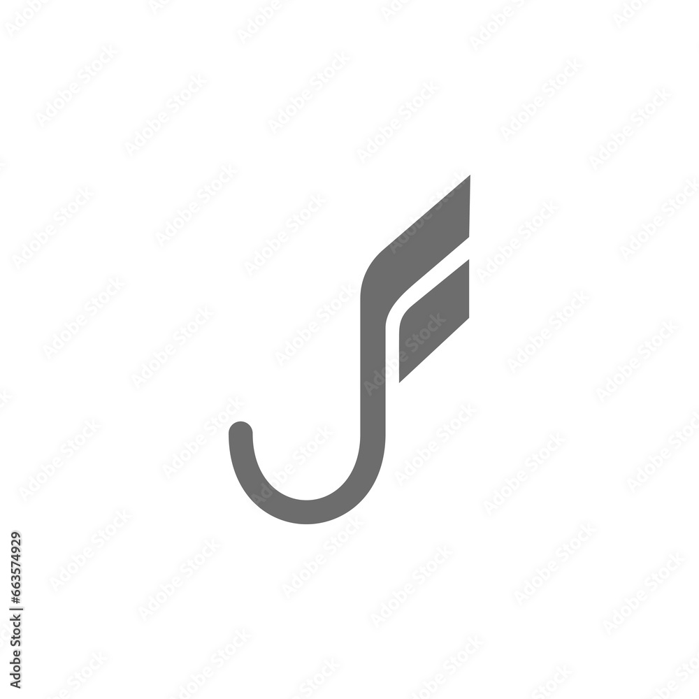 The monogram is the letter J and F. Elegant and outline. The monogram is the letter J and F. Elegant and outline.