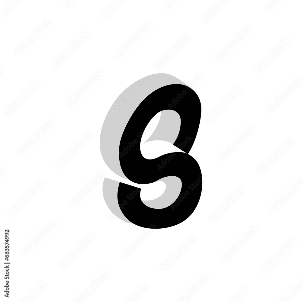 The monogram is the letter S impossible. Elegant and outline. The monogram is the letter S impossible. Elegant and outline.