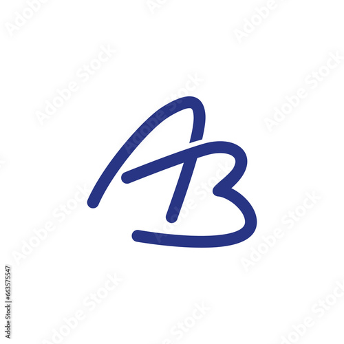The monogram is the letter A and B. Elegant and outline.