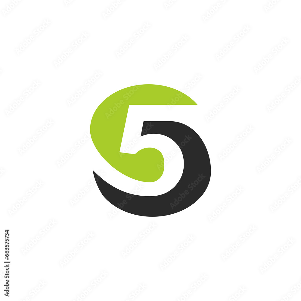 The monogram is the letter S and 5. Elegant and outline. The monogram is the letter S and 5. Elegant and outline.
