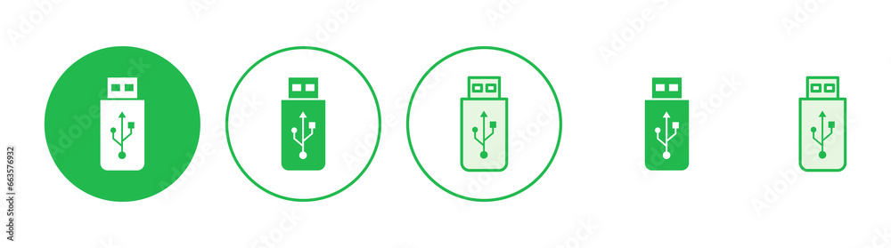 Usb icon set. Flash disk icon vector Usb icon set. Flash disk icon vector