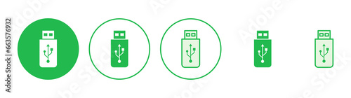 Usb icon set. Flash disk icon vector