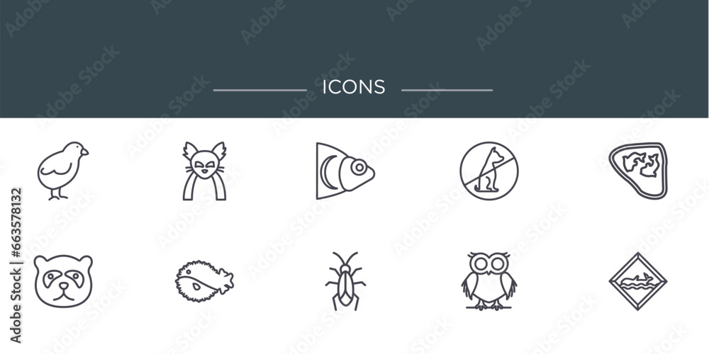 set of 10 outline web icons such as , vector icons for report, presentation, diagram, web design, mobile