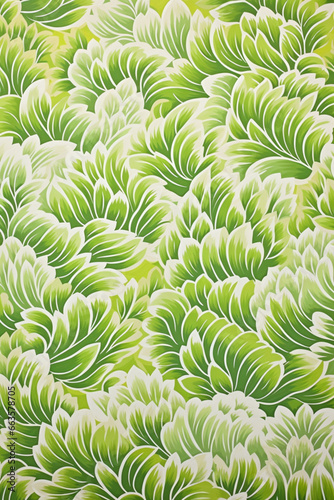 Wallpaper Mural large leaves block print pattern Torontodigital.ca