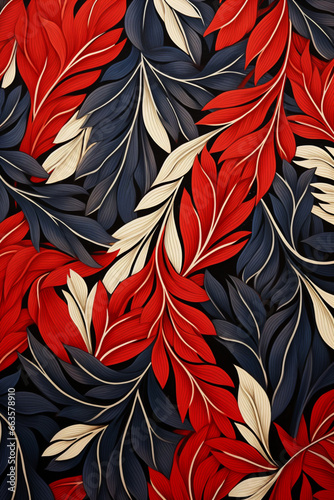 large leaf block print pattern