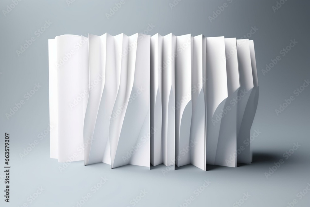 Accordion fold brochure, tenpage leaflet, concertina fold. Blank