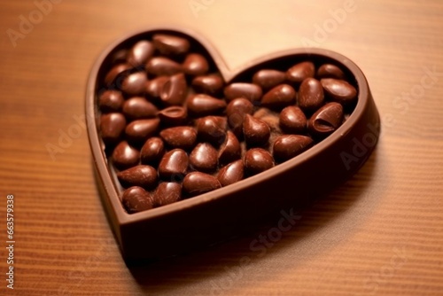 heart-shaped chocolate. Generative AI © Yara