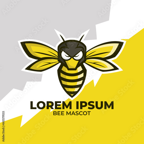 Bee mascot esport illustration, hornet bee mascot logo illustration, flying bee icon, honey bee logo