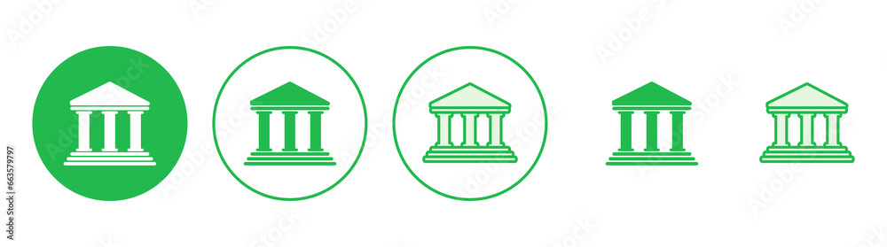 Bank icon set. bank vector icon, museum, university Bank icon set. bank vector icon, museum, university