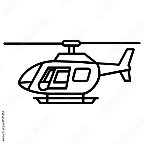 Helicopter Icon Vector Illustration with Outline Style in Trendy Flat Isolated on White Background. SVG © Hoeda80